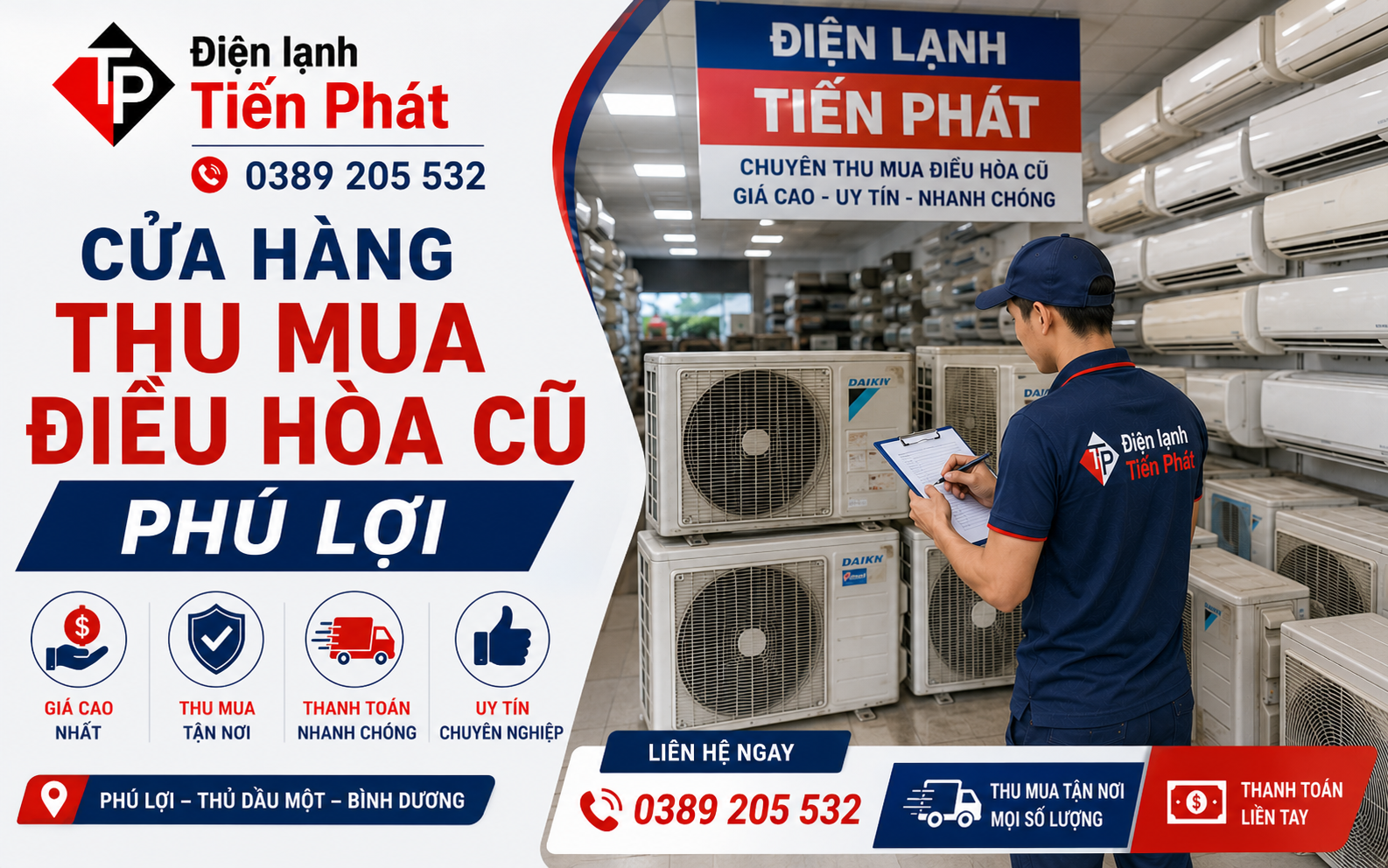 Cửa hàng thu mua điều hòa cũ Phú Lợi