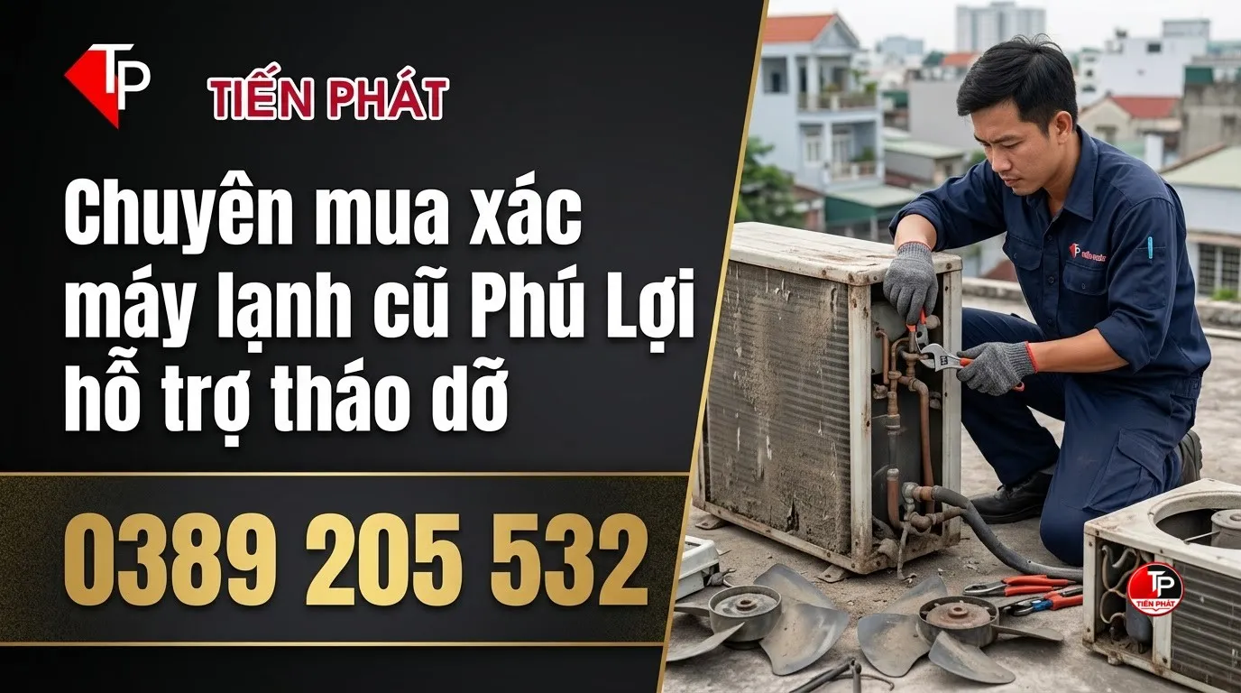 Chuyên mua xác máy lạnh cũ Phú Lợi hỗ trợ tháo dỡc